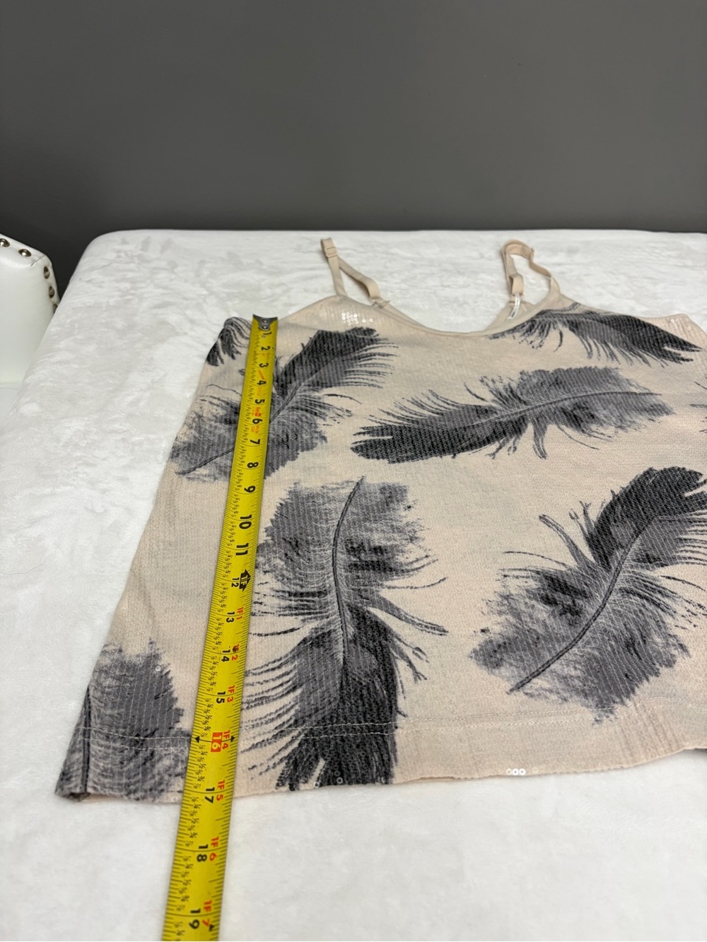 Urban Outfitters Kimchi Blue Feather Sequin Cami Tank Top Medium Cottagecore Y2K - Picture 12 of 17
